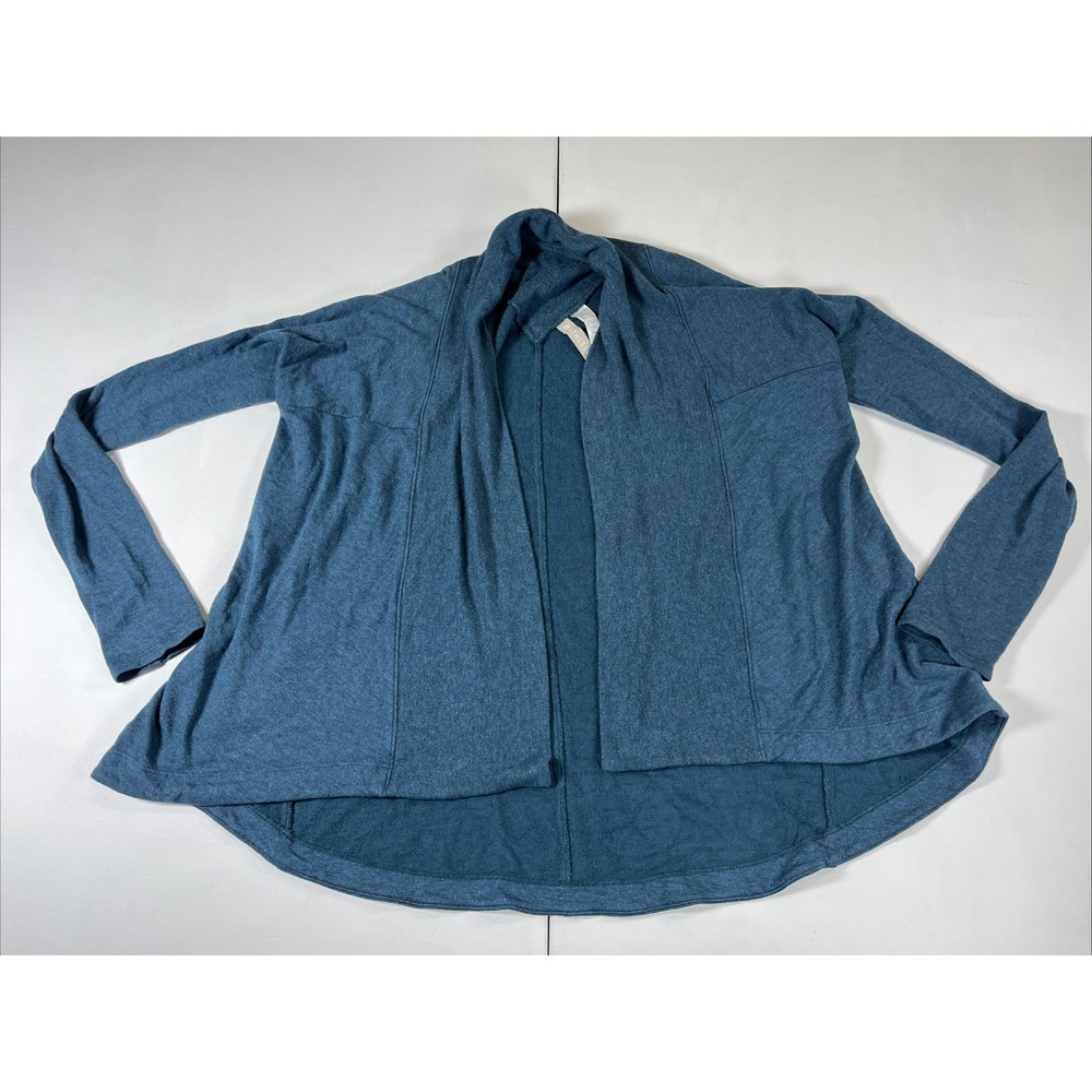 Athleta Pranayama Wrap Cardigan Sweater Womens S Blue Modal Open Front